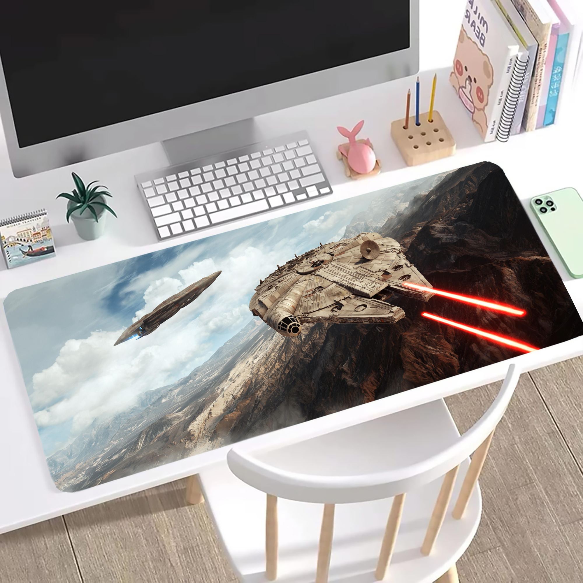 （画像用） スター・ウォーズ Star Wars ステッチ加工 大判デスクマット／滑り止めマウスパッド