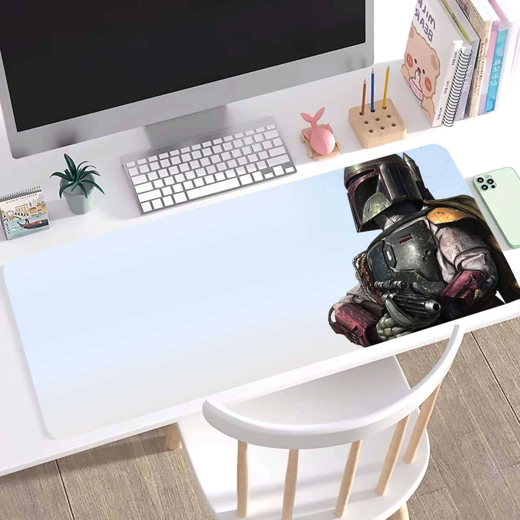 （画像用） スター・ウォーズ Star Wars ステッチ加工 大判デスクマット／滑り止めマウスパッド