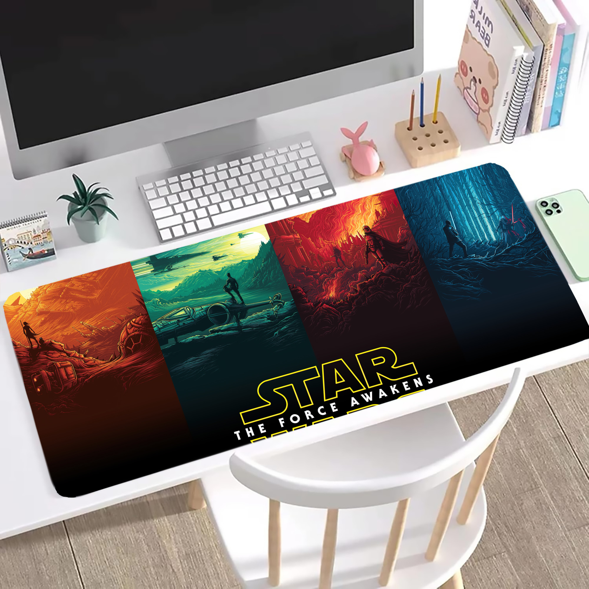 （画像用） スター・ウォーズ Star Wars ステッチ加工 大判デスクマット／滑り止めマウスパッド
