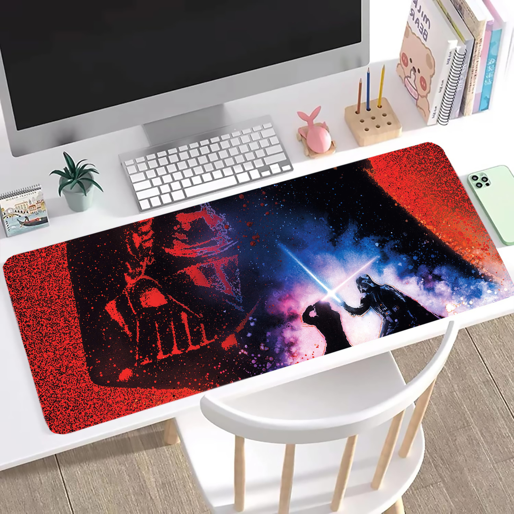 （画像用） スター・ウォーズ Star Wars ステッチ加工 大判デスクマット／滑り止めマウスパッド
