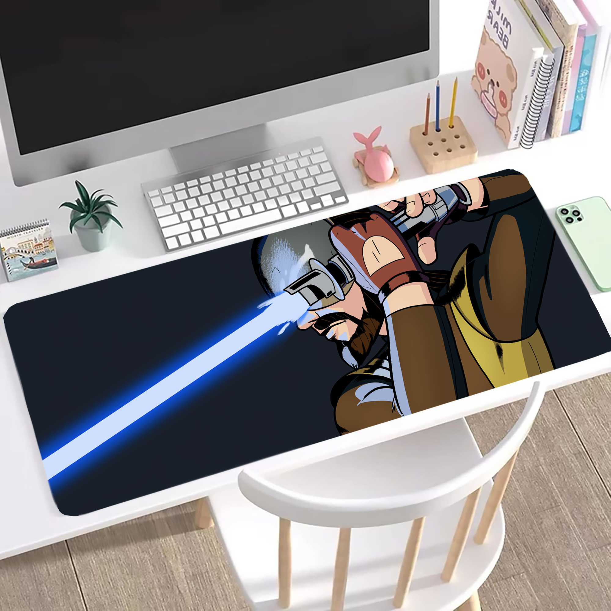 （画像用） スター・ウォーズ Star Wars ステッチ加工 大判デスクマット／滑り止めマウスパッド