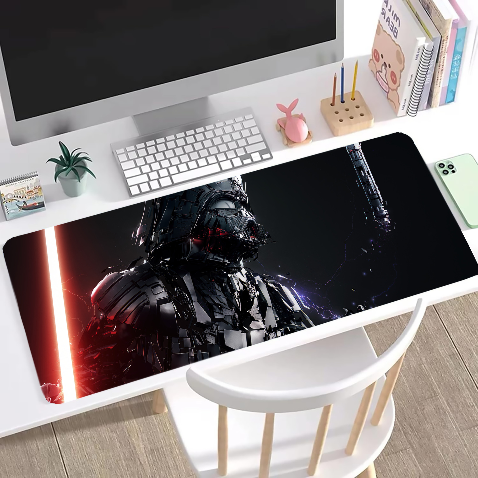 （画像用） スター・ウォーズ Star Wars ステッチ加工 大判デスクマット／滑り止めマウスパッド