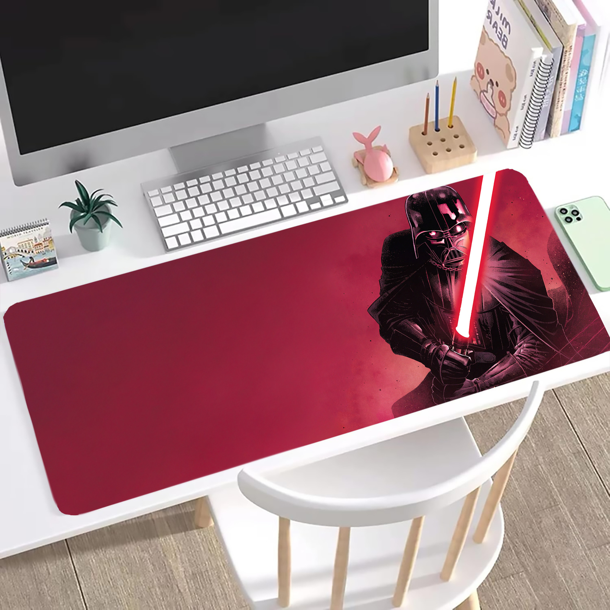 （画像用） スター・ウォーズ Star Wars ステッチ加工 大判デスクマット／滑り止めマウスパッド