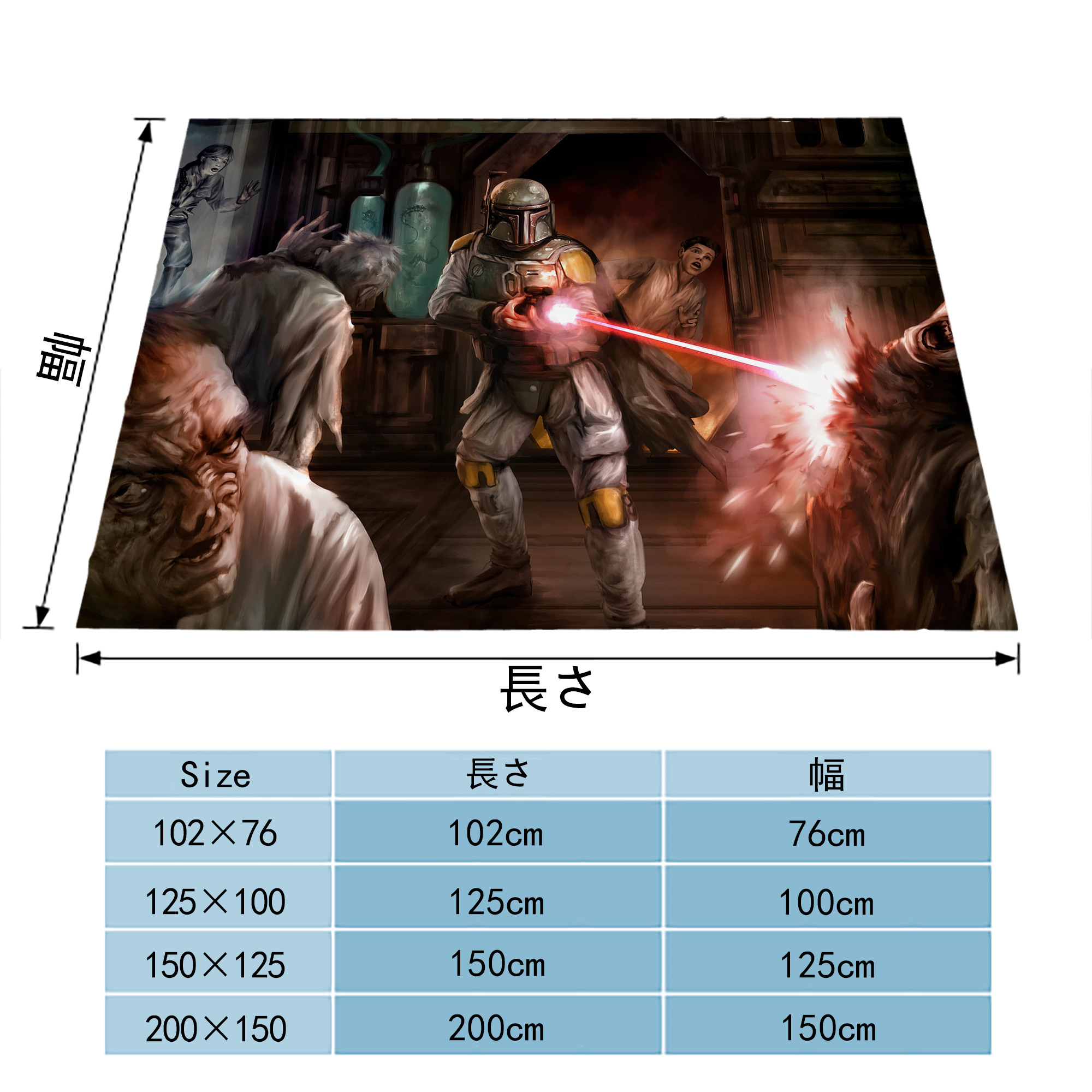スター・ウォーズ Star Wars フランネルブランケット・多サイズ対応（横型）