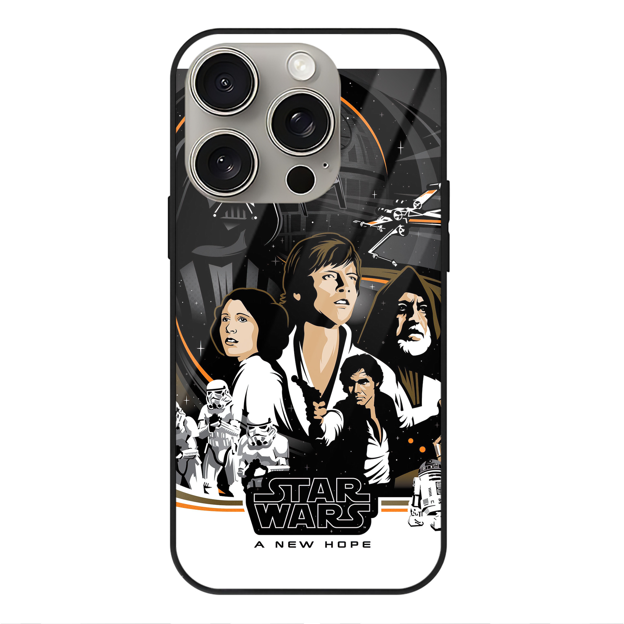 （画像用） スター・ウォーズ Star Wars 【iPhone15Pro対応】スマホケース 耐衝撃＆黄変防止 背面ガラス