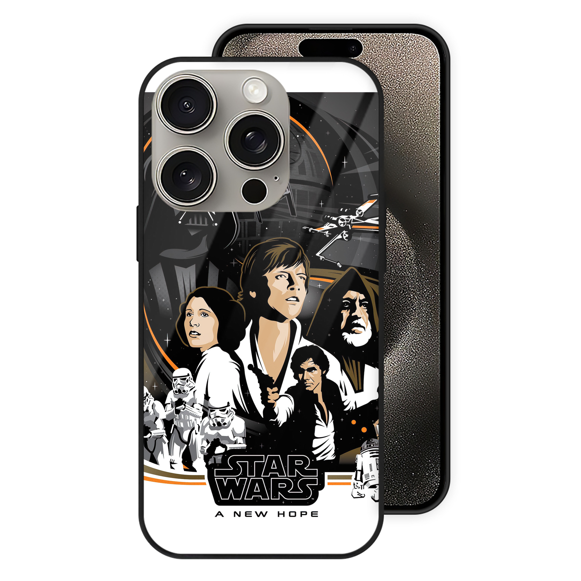 （画像用） スター・ウォーズ Star Wars 【iPhone15Pro対応】スマホケース 耐衝撃＆黄変防止 背面ガラス