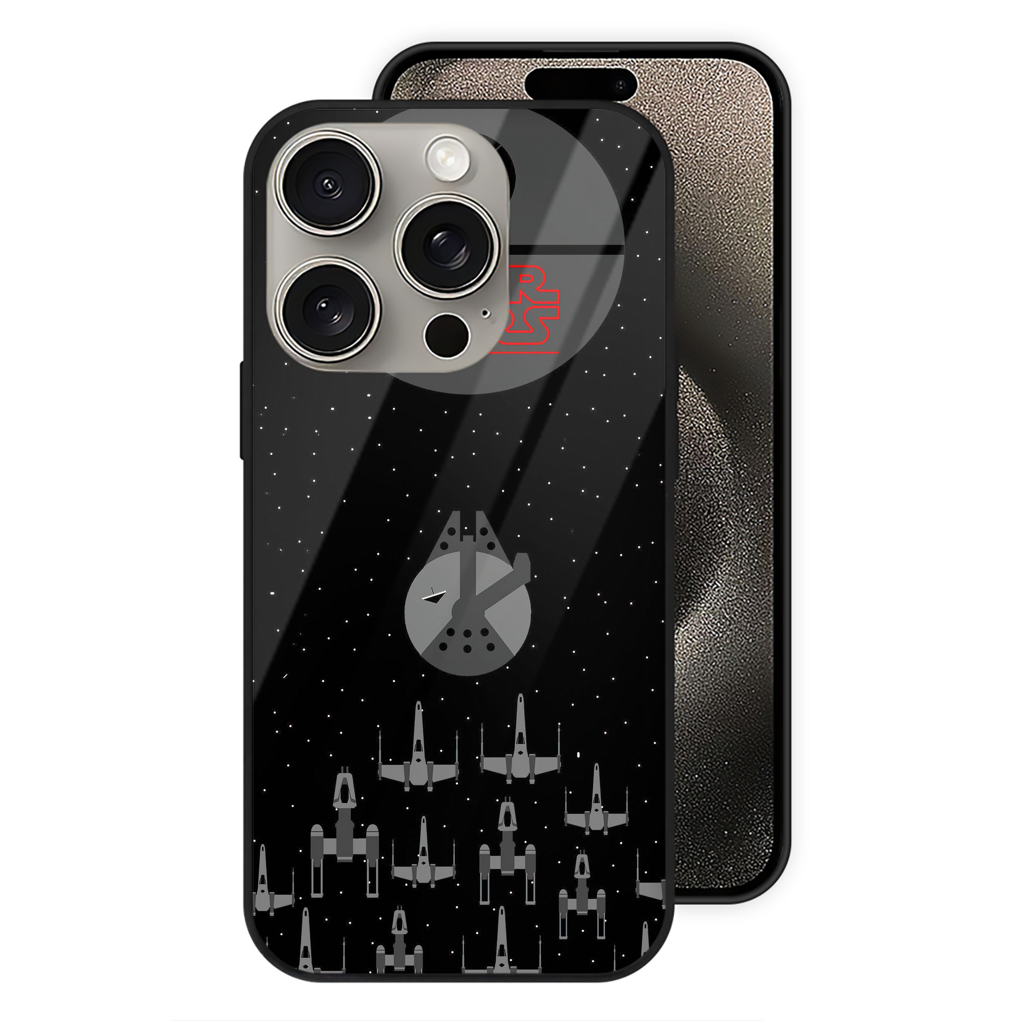（画像用） スター・ウォーズ Star Wars 【iPhone15Pro対応】スマホケース 耐衝撃＆黄変防止 背面ガラス