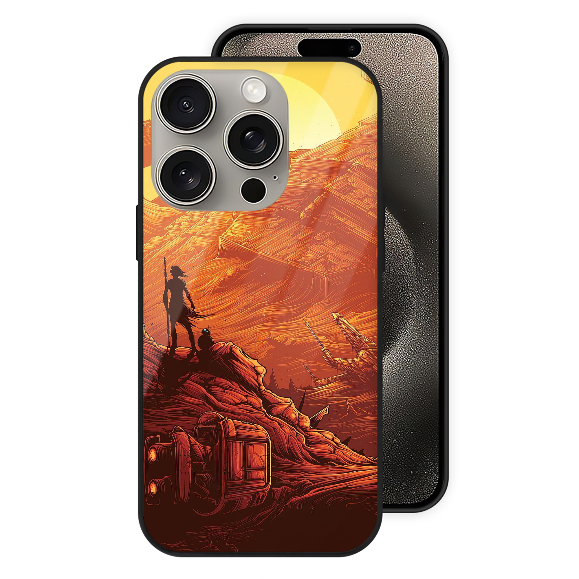 （画像用） スター・ウォーズ Star Wars 【iPhone15Pro対応】スマホケース 耐衝撃＆黄変防止 背面ガラス