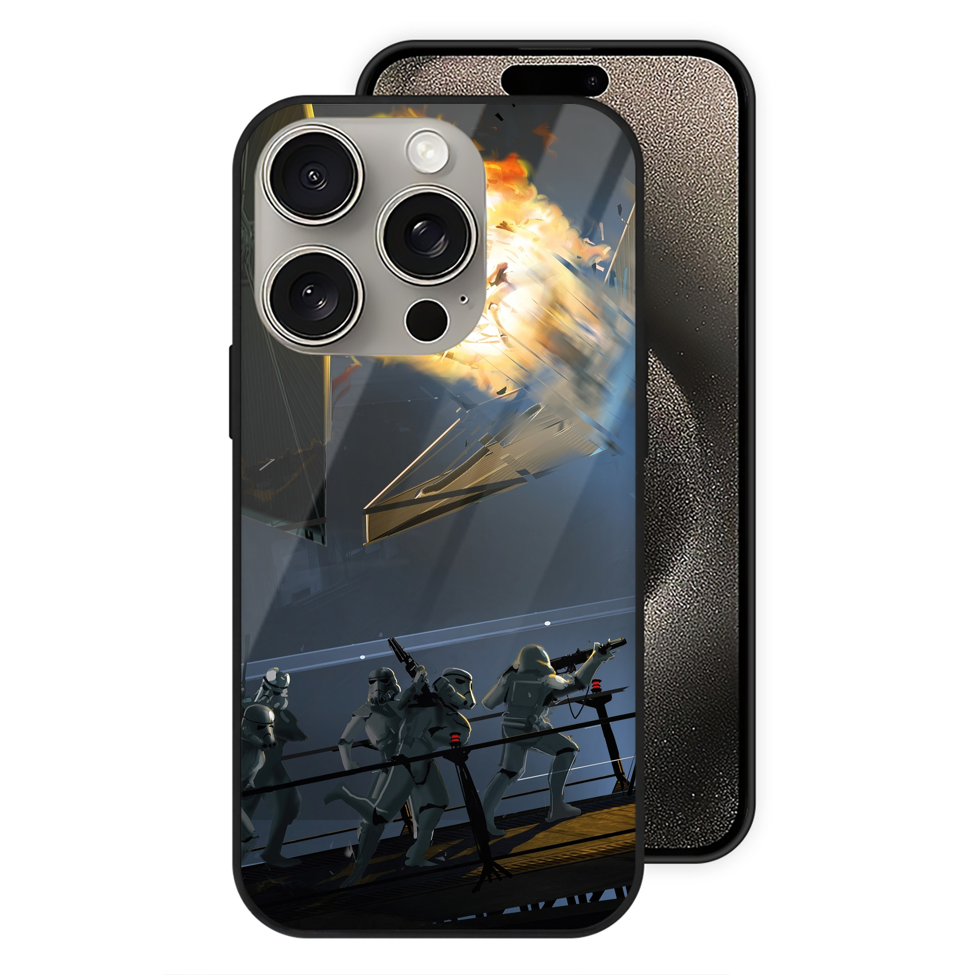 （画像用） スター・ウォーズ Star Wars 【iPhone15Pro対応】スマホケース 耐衝撃＆黄変防止 背面ガラス