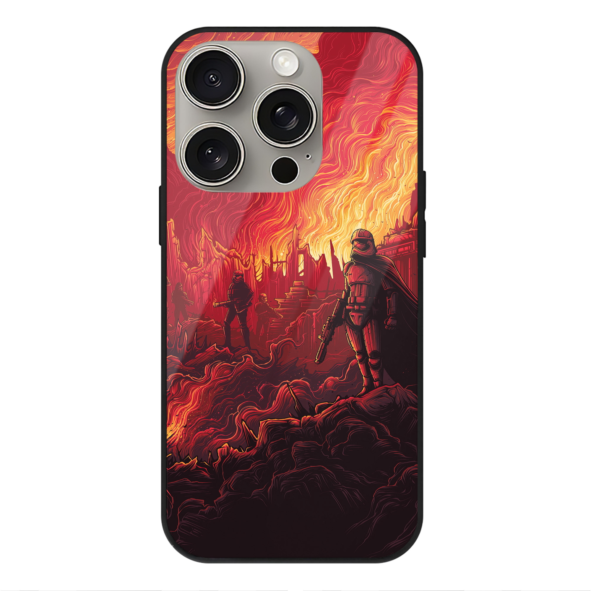 （画像用） スター・ウォーズ Star Wars 【iPhone15Pro対応】スマホケース 耐衝撃＆黄変防止 背面ガラス
