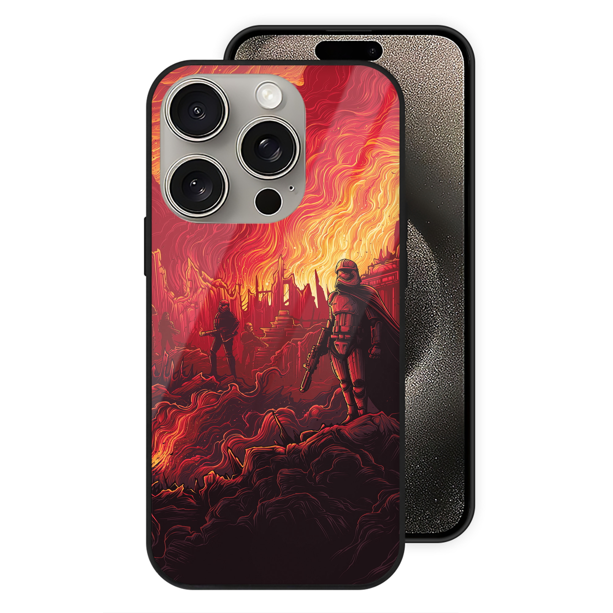 （画像用） スター・ウォーズ Star Wars 【iPhone15Pro対応】スマホケース 耐衝撃＆黄変防止 背面ガラス