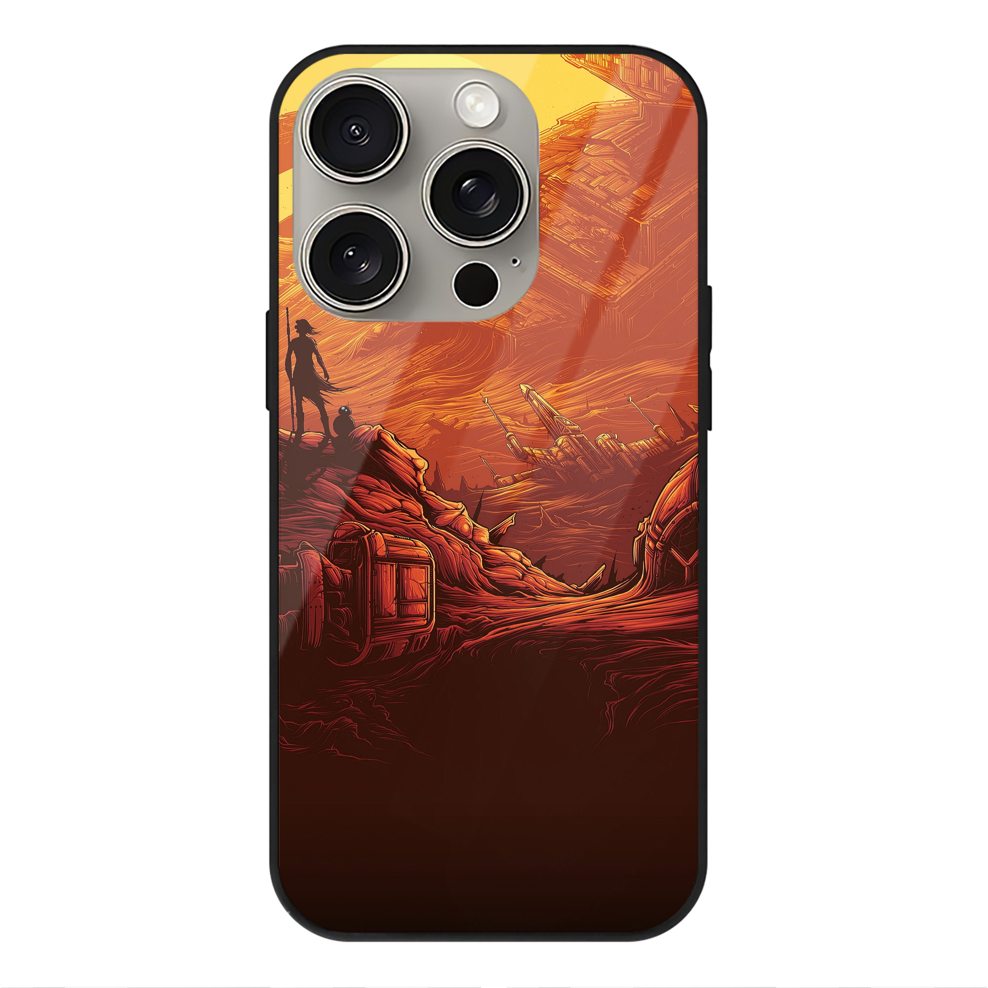 （画像用） スター・ウォーズ Star Wars 【iPhone15Pro対応】スマホケース 耐衝撃＆黄変防止 背面ガラス