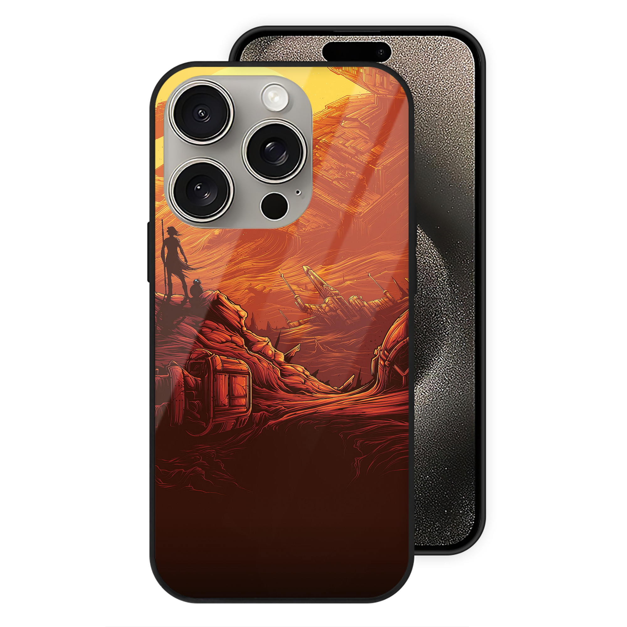 （画像用） スター・ウォーズ Star Wars 【iPhone15Pro対応】スマホケース 耐衝撃＆黄変防止 背面ガラス