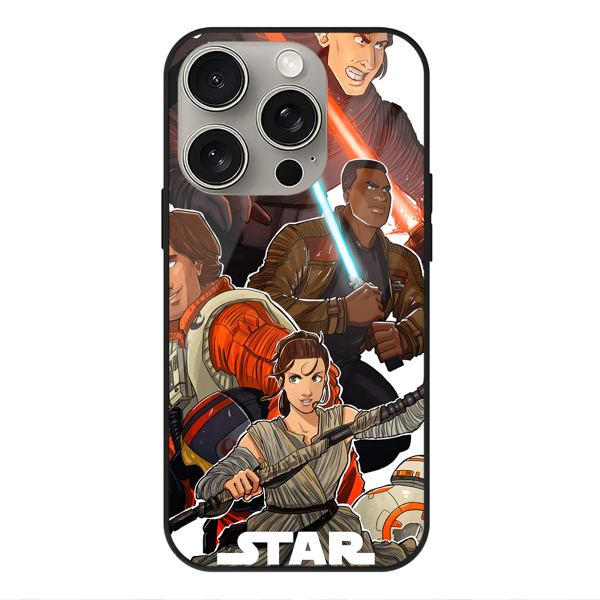 （画像用） スター・ウォーズ Star Wars 【iPhone15Pro対応】スマホケース 耐衝撃＆黄変防止 背面ガラス
