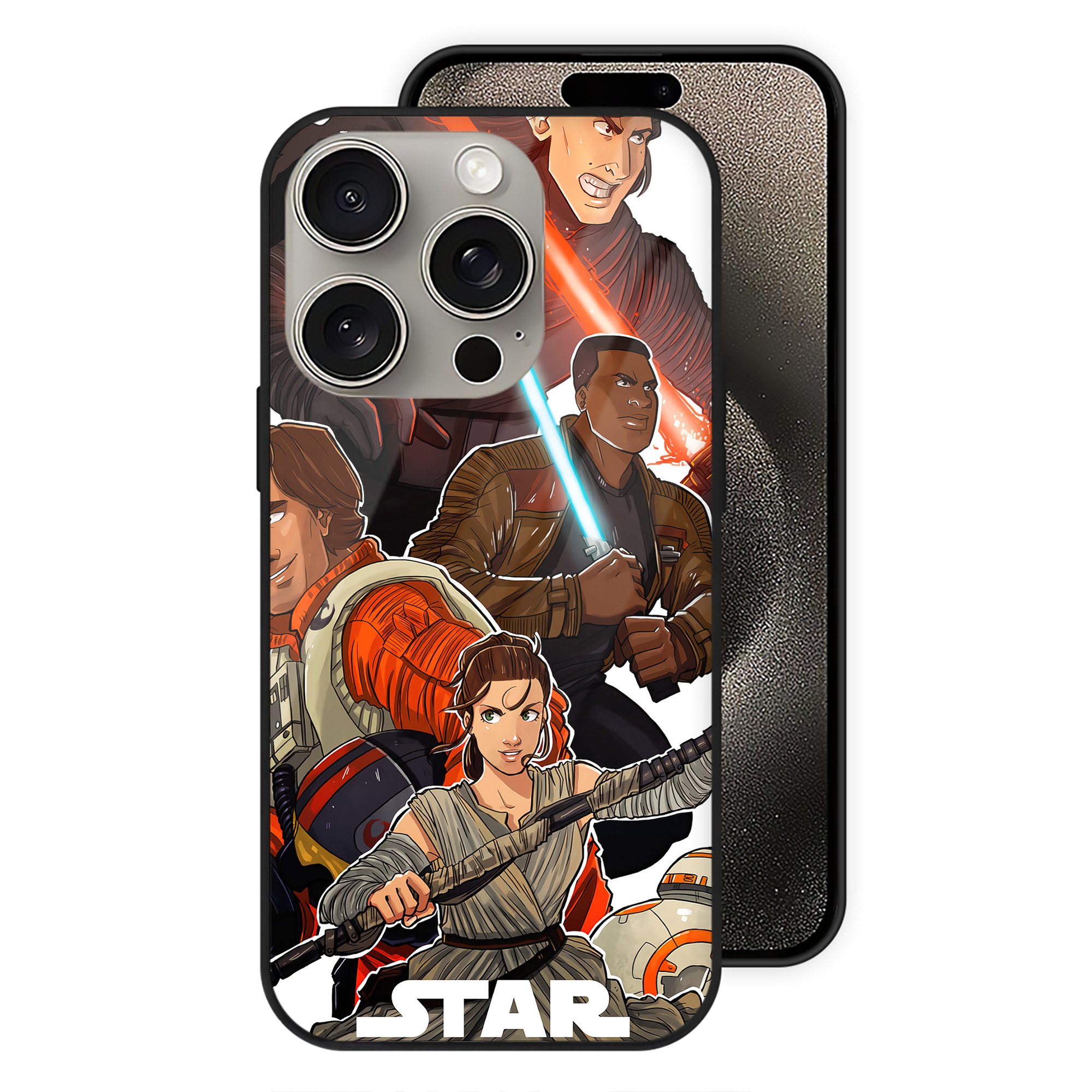 （画像用） スター・ウォーズ Star Wars 【iPhone15Pro対応】スマホケース 耐衝撃＆黄変防止 背面ガラス
