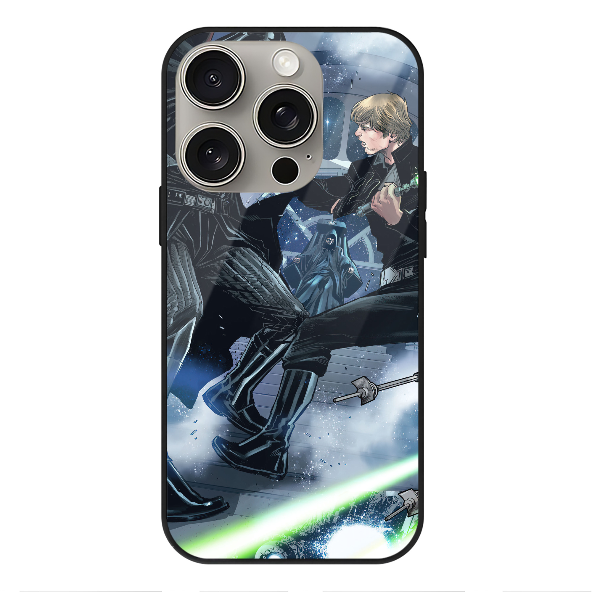 （画像用） スター・ウォーズ Star Wars 【iPhone15Pro対応】スマホケース 耐衝撃＆黄変防止 背面ガラス