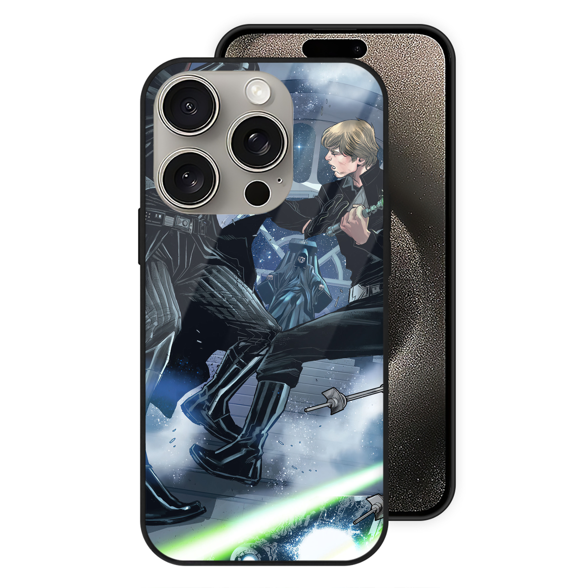 （画像用） スター・ウォーズ Star Wars 【iPhone15Pro対応】スマホケース 耐衝撃＆黄変防止 背面ガラス