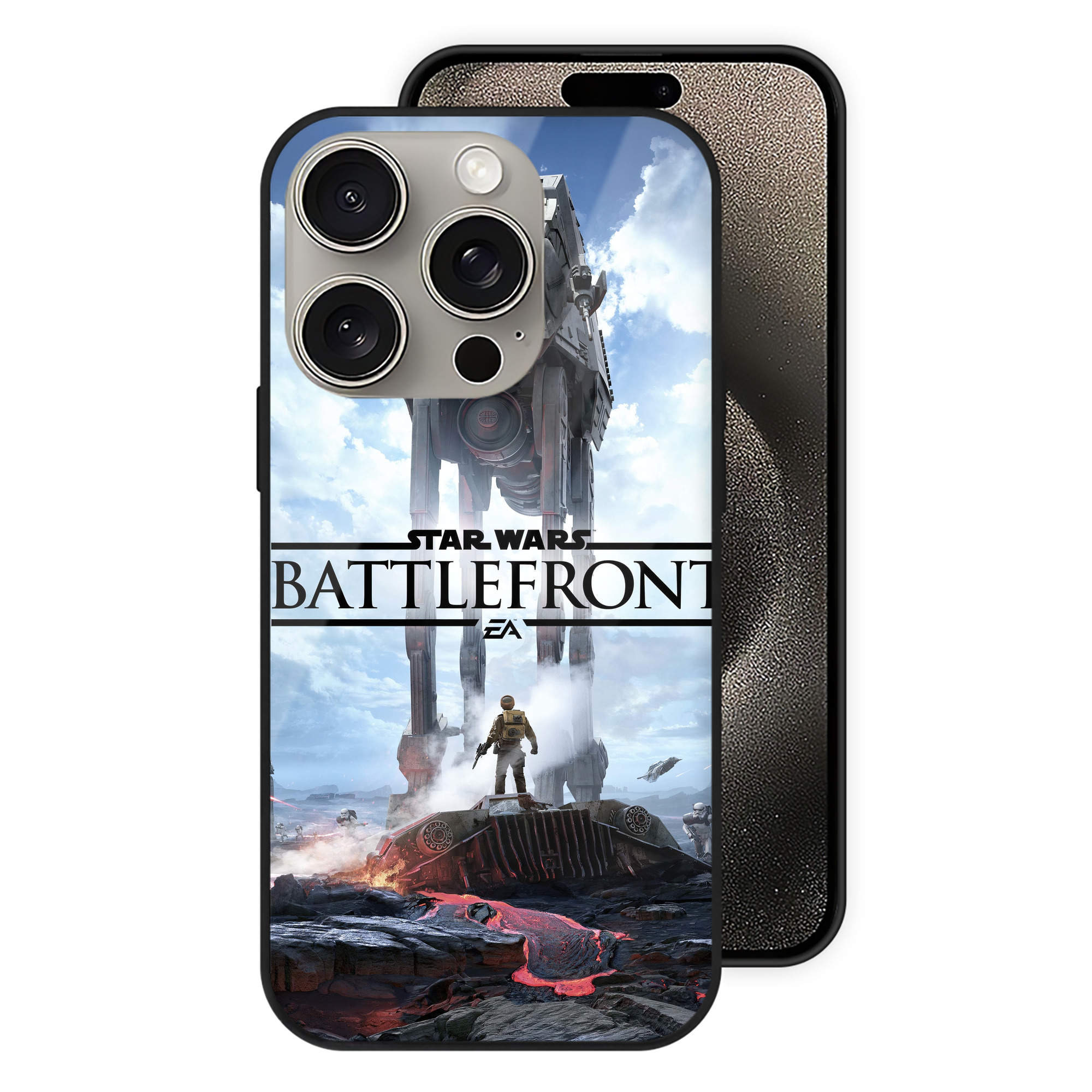 （画像用） スター・ウォーズ Star Wars 【iPhone15Pro対応】スマホケース 耐衝撃＆黄変防止 背面ガラス