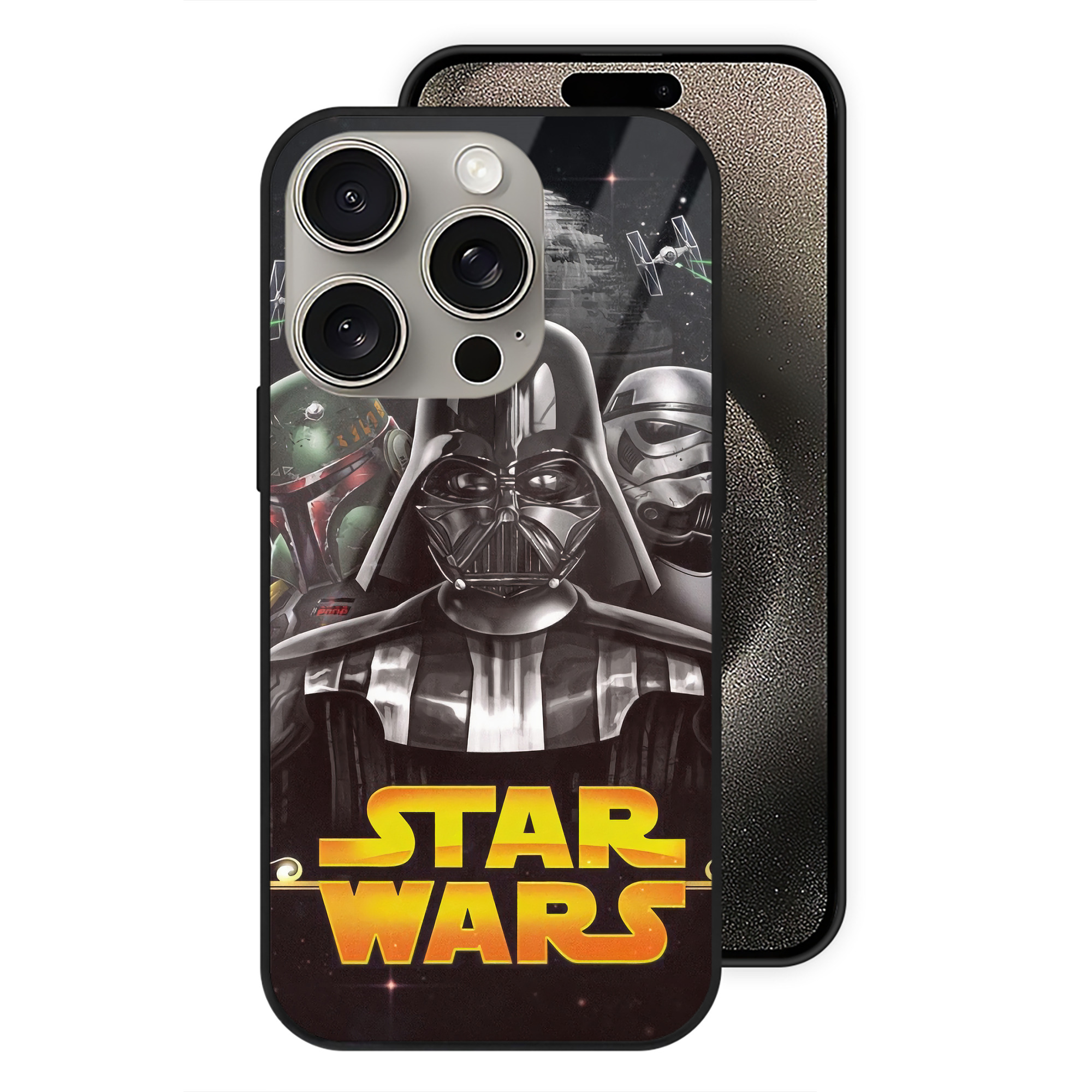 （画像用） スター・ウォーズ Star Wars 【iPhone15Pro対応】スマホケース 耐衝撃＆黄変防止 背面ガラス