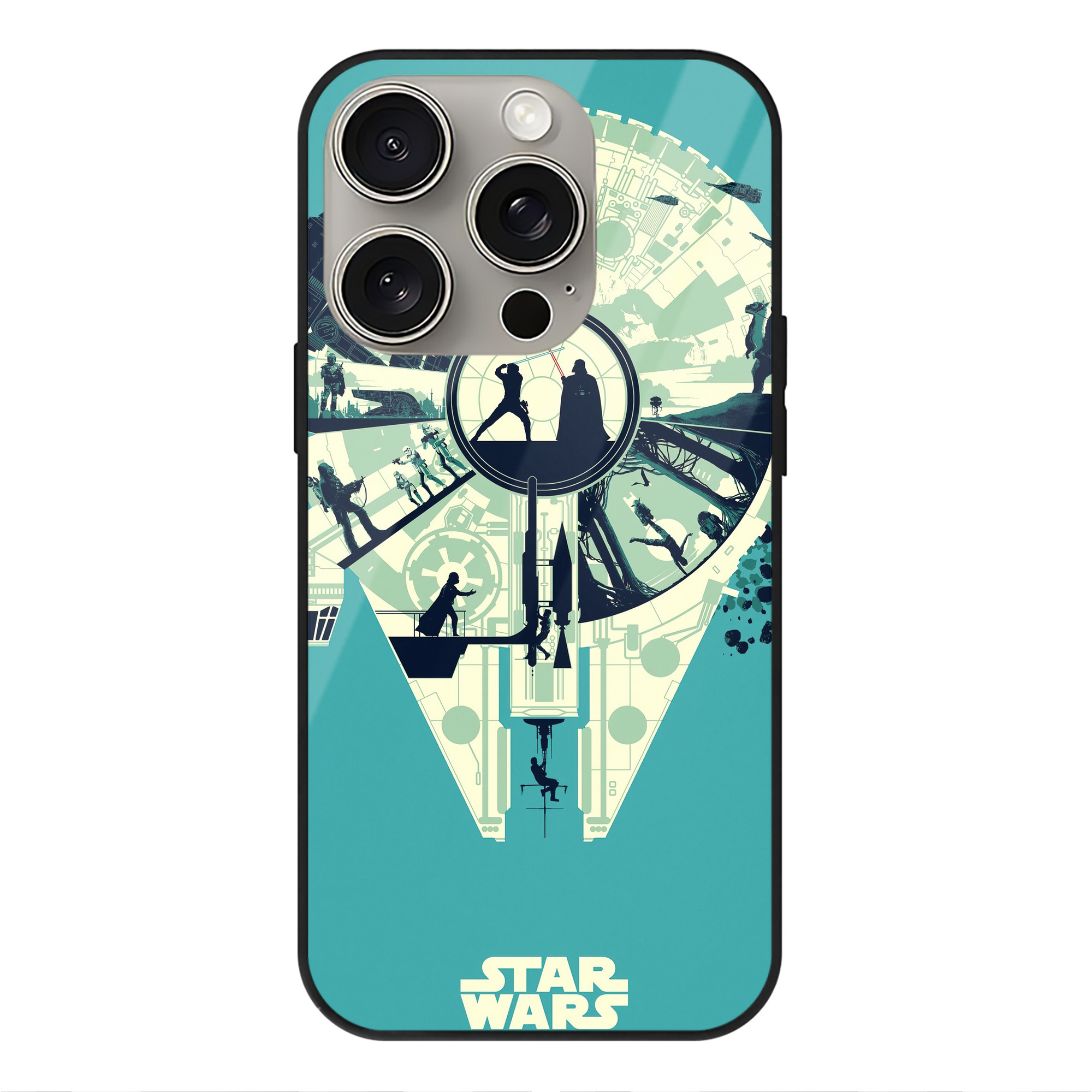 （画像用） スター・ウォーズ Star Wars 【iPhone15Pro対応】スマホケース 耐衝撃＆黄変防止 背面ガラス