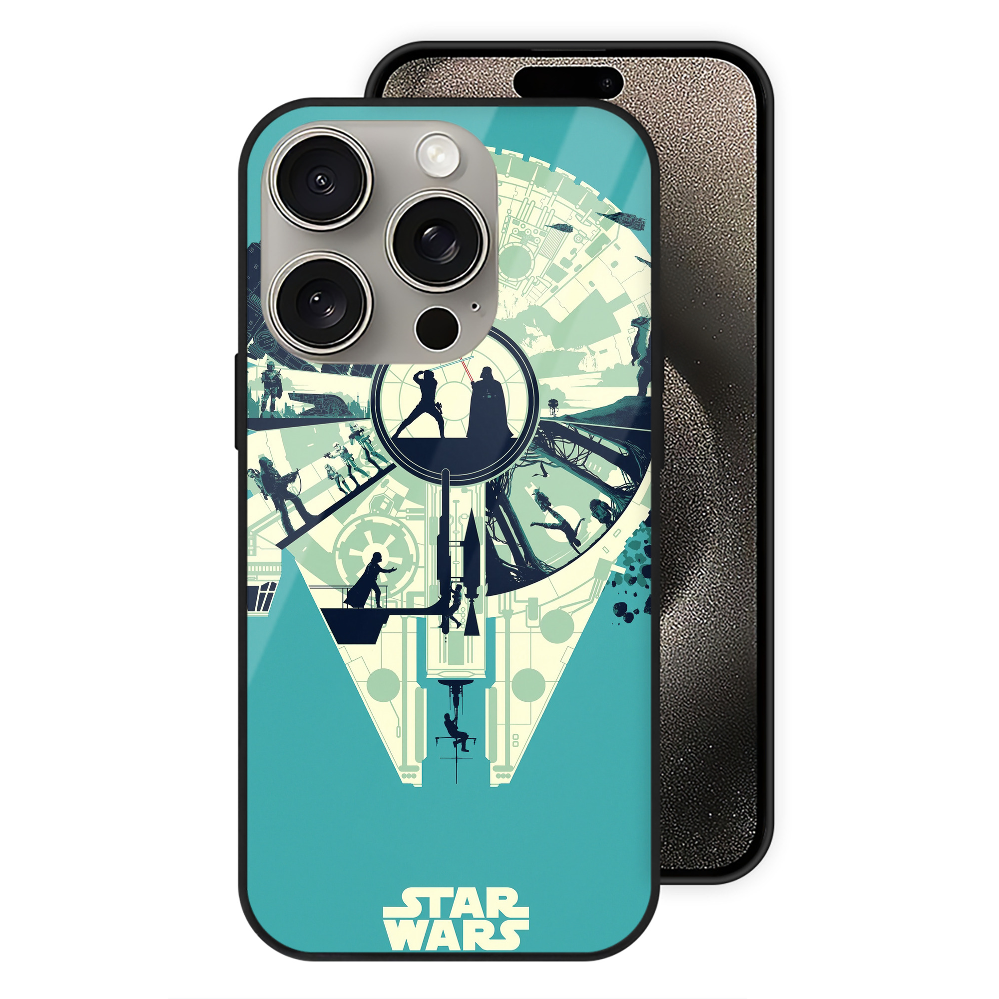 （画像用） スター・ウォーズ Star Wars 【iPhone15Pro対応】スマホケース 耐衝撃＆黄変防止 背面ガラス