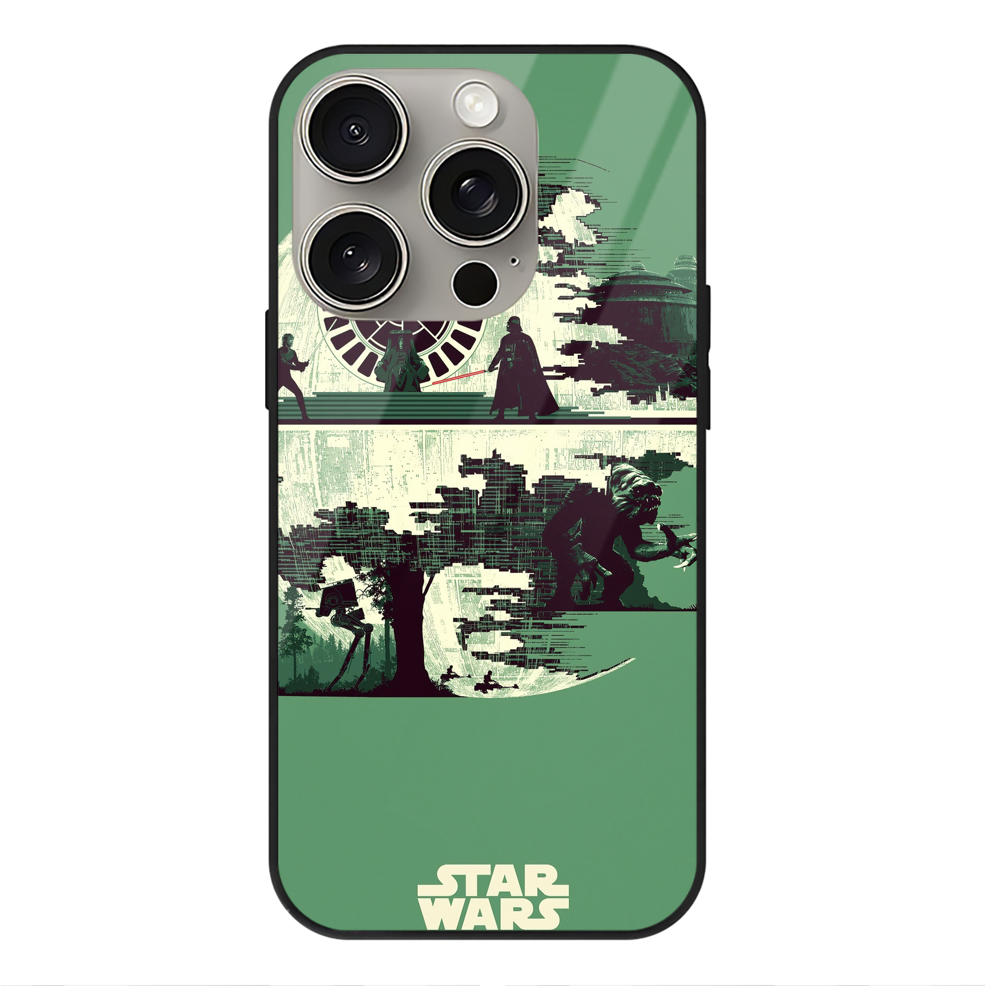 （画像用） スター・ウォーズ Star Wars 【iPhone15Pro対応】スマホケース 耐衝撃＆黄変防止 背面ガラス