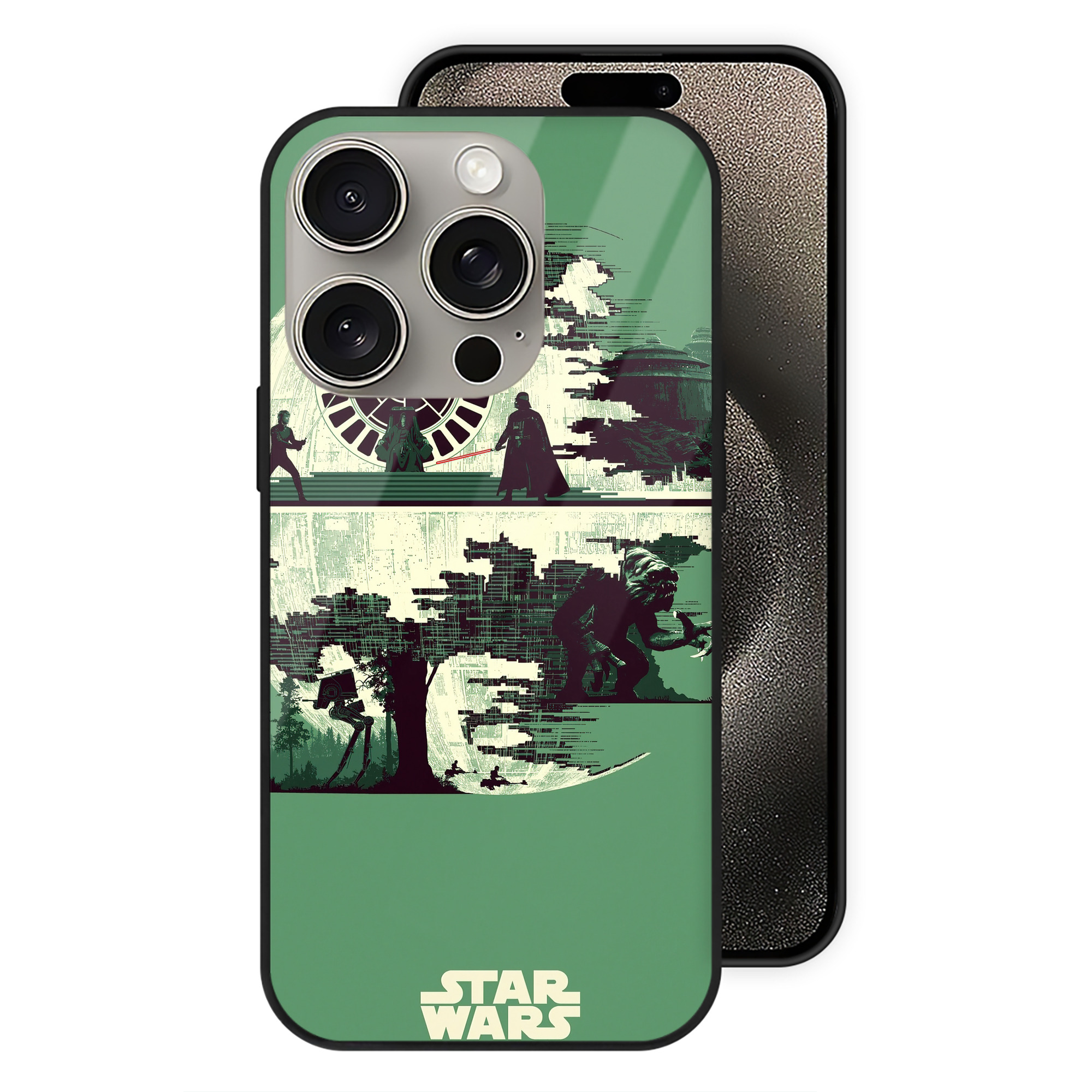 （画像用） スター・ウォーズ Star Wars 【iPhone15Pro対応】スマホケース 耐衝撃＆黄変防止 背面ガラス