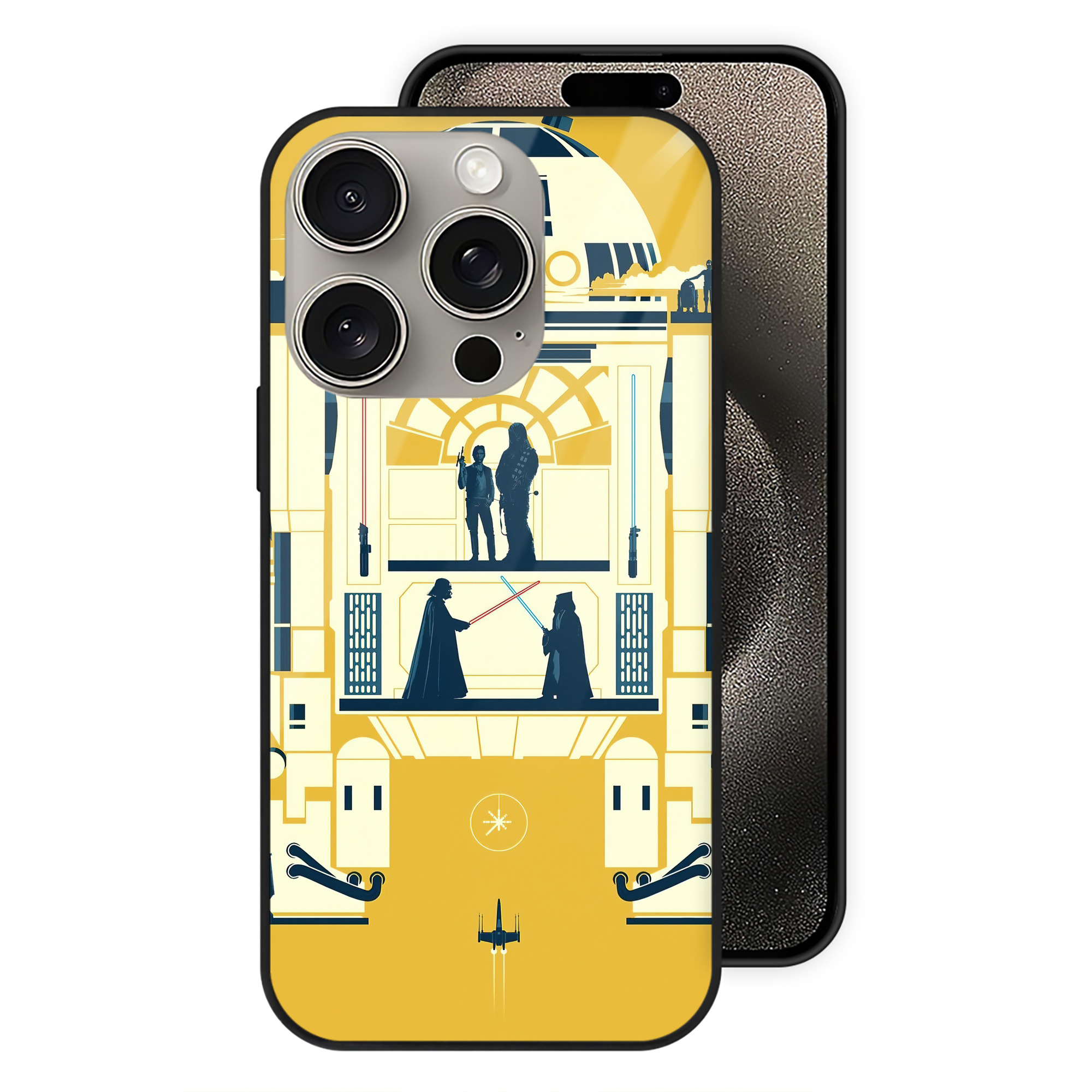 （画像用） スター・ウォーズ Star Wars 【iPhone15Pro対応】スマホケース 耐衝撃＆黄変防止 背面ガラス