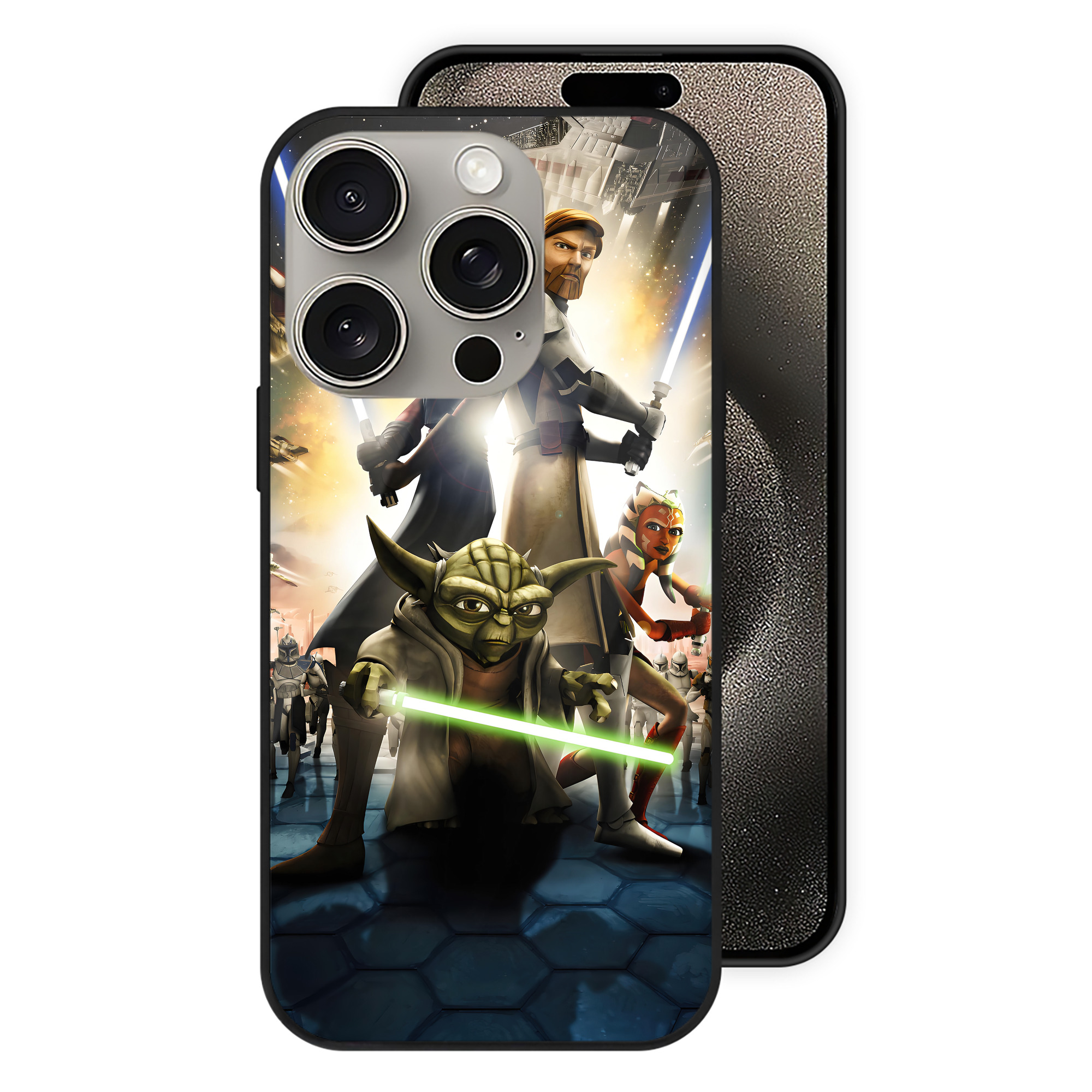 （画像用） スター・ウォーズ Star Wars 【iPhone15Pro対応】スマホケース 耐衝撃＆黄変防止 背面ガラス
