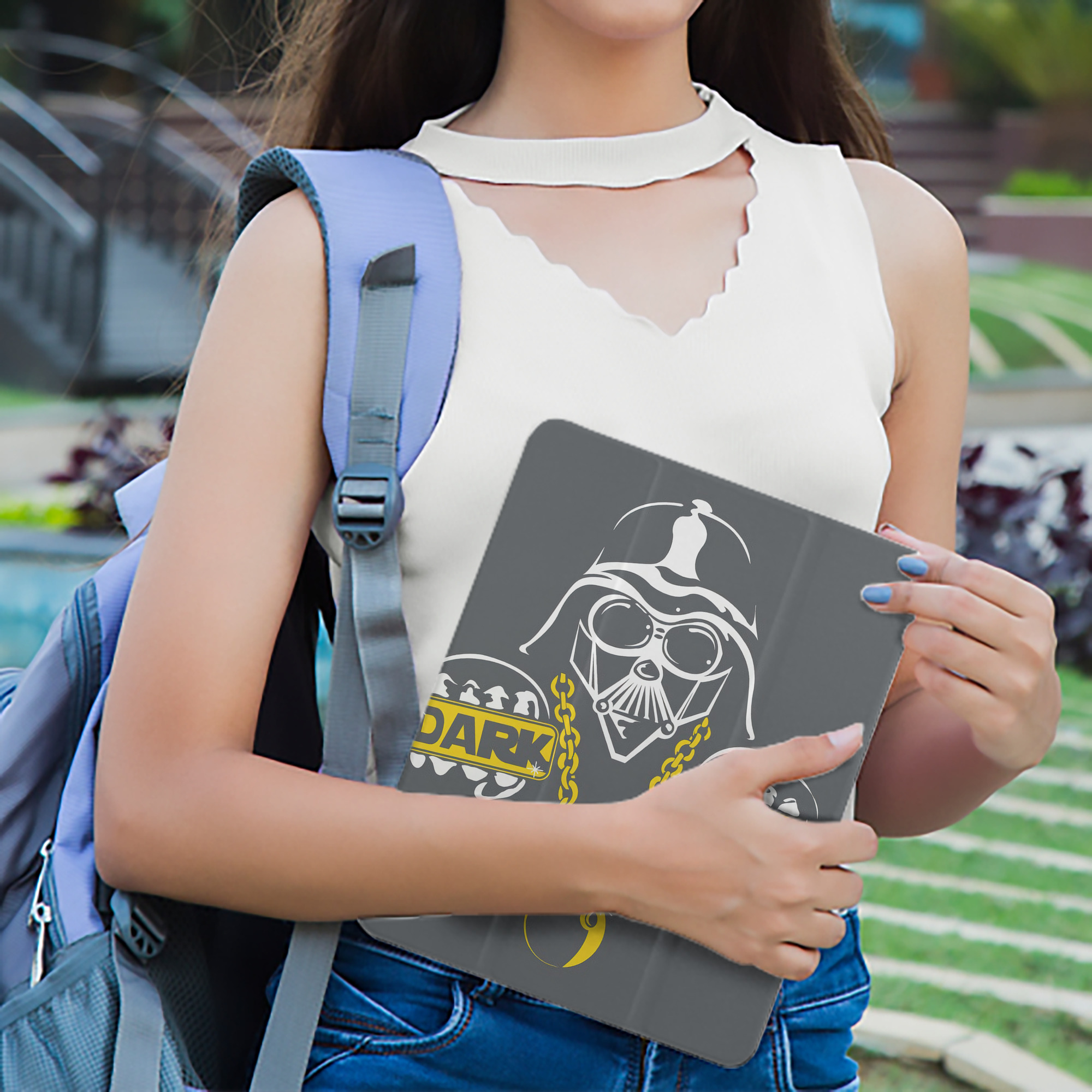 スター・ウォーズ Star Wars IPad ケース ペン収納付き 三つ折りスタンド PUレザー×シリコン 対応機種9.5/10.5/10.9インチ