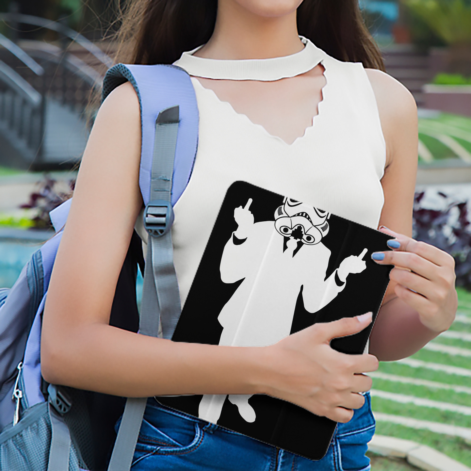 スター・ウォーズ Star Wars IPad ケース ペン収納付き 三つ折りスタンド PUレザー×シリコン 対応機種9.5/10.5/10.9インチ