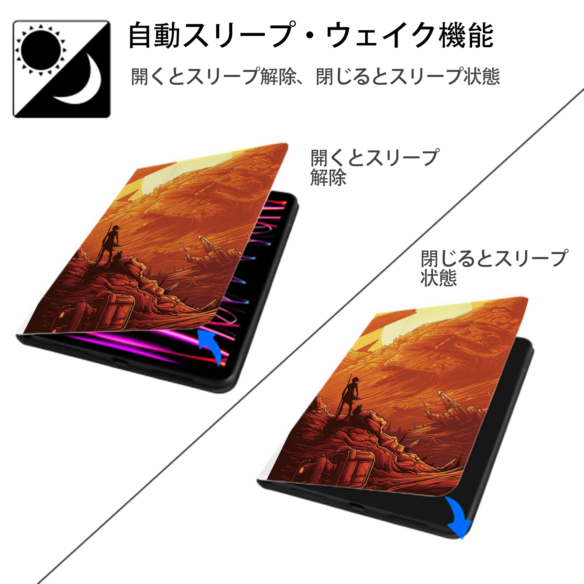 スター・ウォーズ Star Wars IPad ケース ペン収納付き 三つ折りスタンド PUレザー×シリコン 対応機種9.5/10.5/10.9インチ