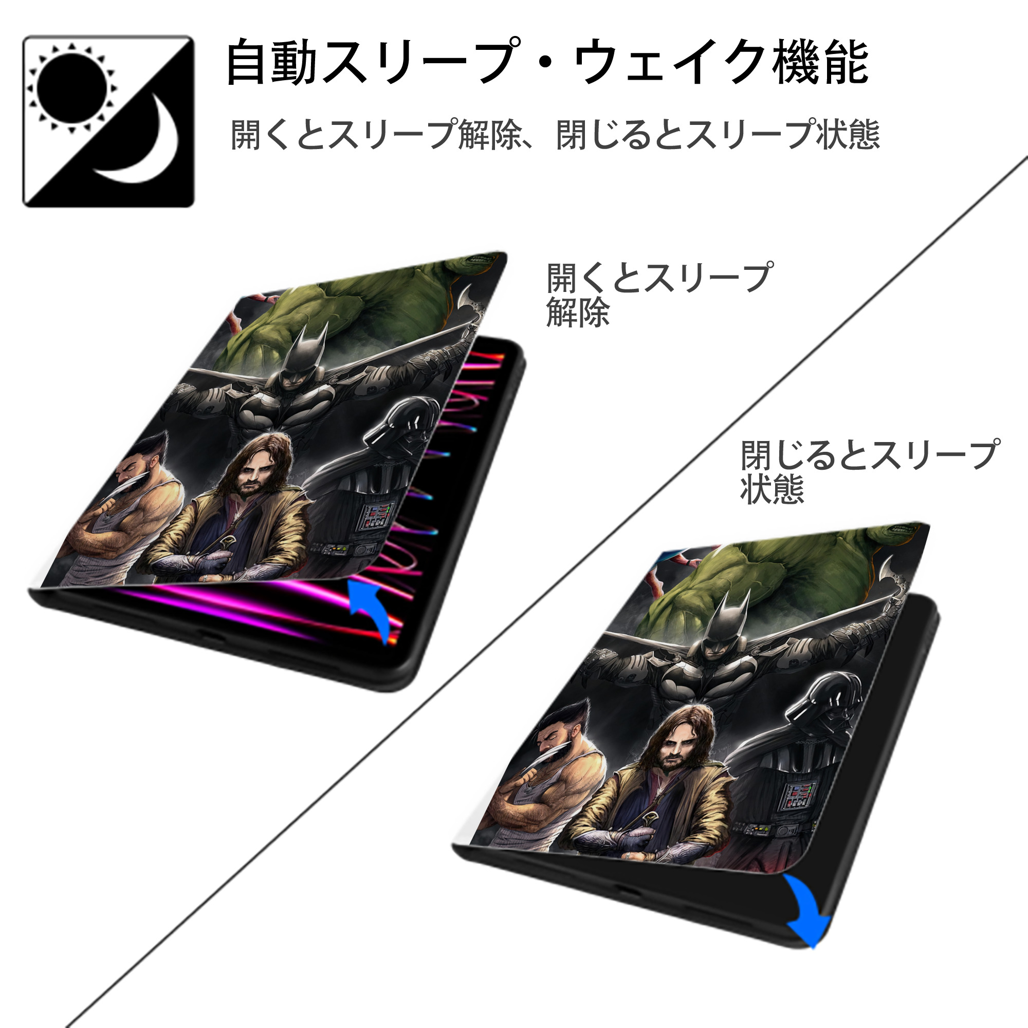 スター・ウォーズ Star Wars IPad ケース ペン収納付き 三つ折りスタンド PUレザー×シリコン 対応機種9.5/10.5/10.9インチ