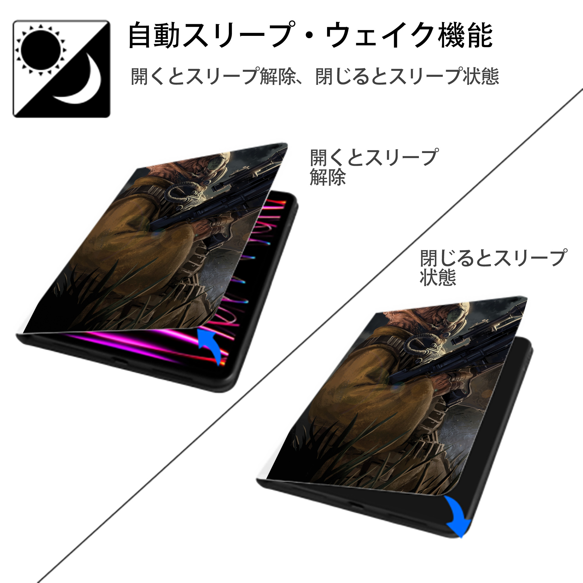スター・ウォーズ Star Wars IPad ケース ペン収納付き 三つ折りスタンド PUレザー×シリコン 対応機種9.5/10.5/10.9インチ
