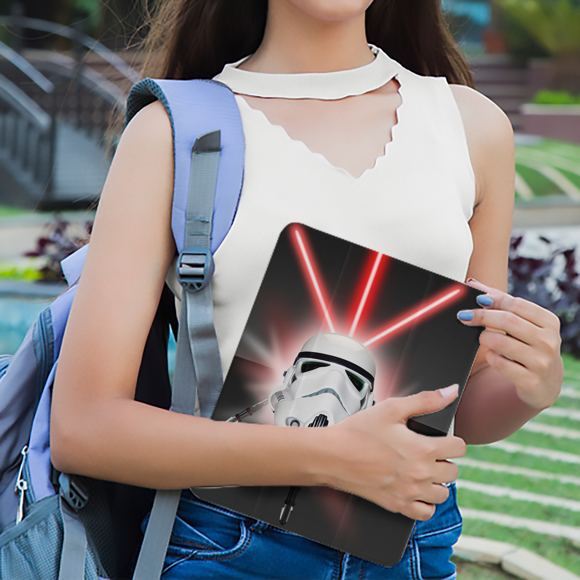 スター・ウォーズ Star Wars IPad ケース ペン収納付き 三つ折りスタンド PUレザー×シリコン 対応機種9.5/10.5/10.9インチ