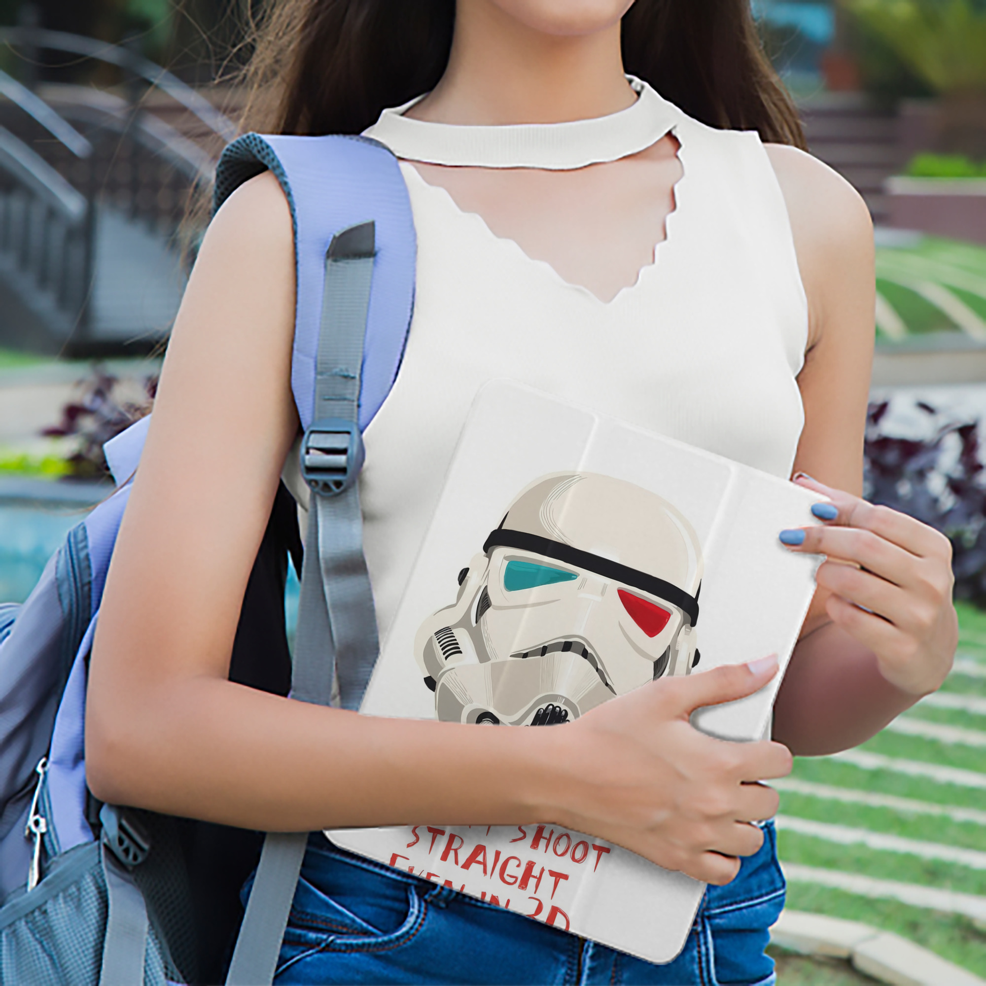 スター・ウォーズ Star Wars IPad ケース ペン収納付き 三つ折りスタンド PUレザー×シリコン 対応機種9.5/10.5/10.9インチ