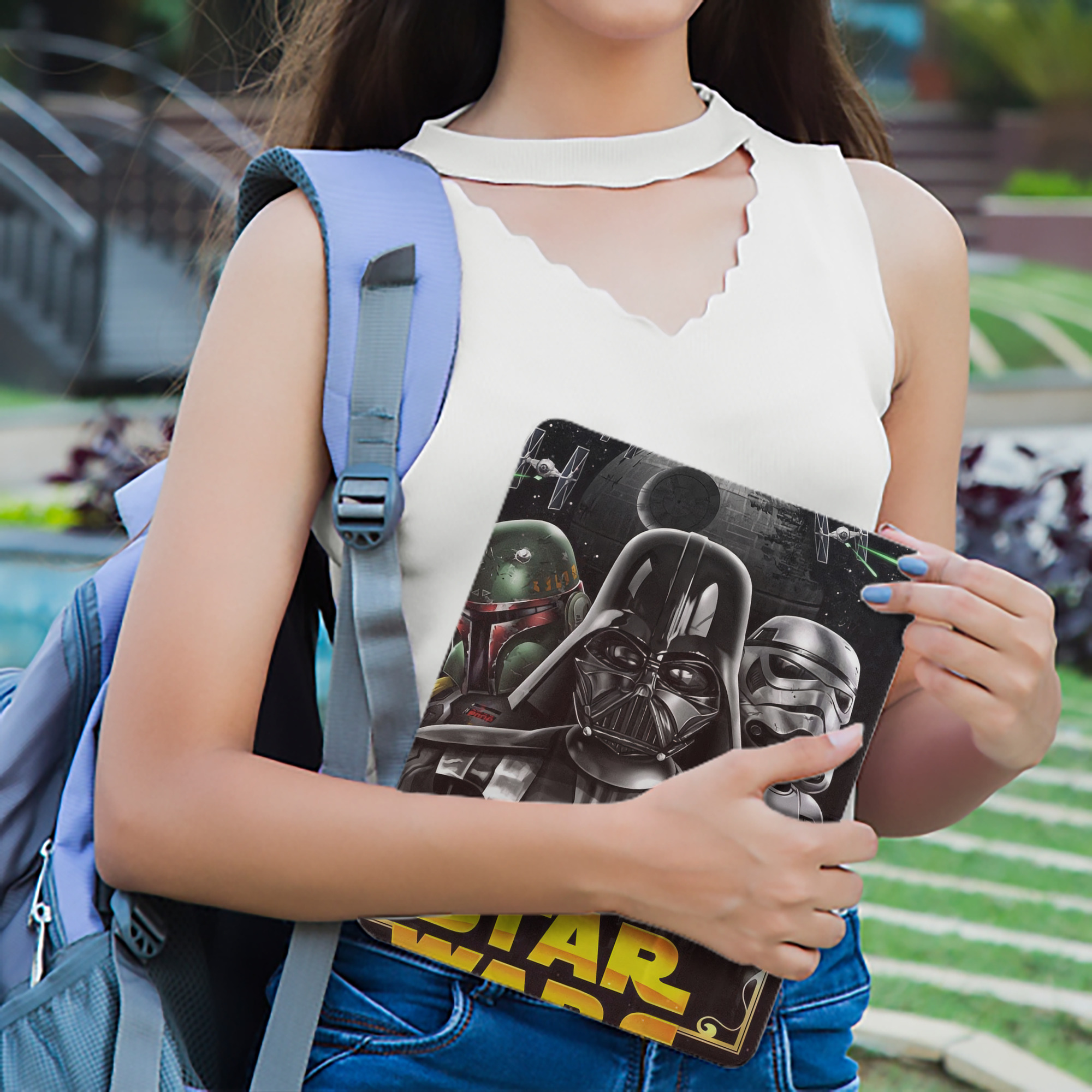スター・ウォーズ Star Wars IPad ケース ペン収納付き 三つ折りスタンド PUレザー×シリコン 対応機種9.5/10.5/10.9インチ