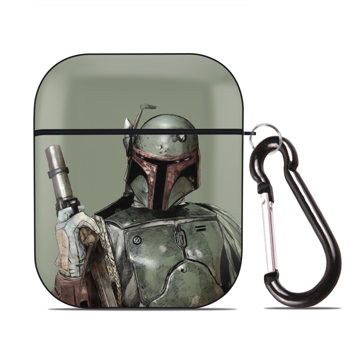 （画像用） スター・ウォーズ Star Wars AirPods 第2世代保護ケース ハードシェル ブラック 耐衝撃・防指紋・カラビナ付き