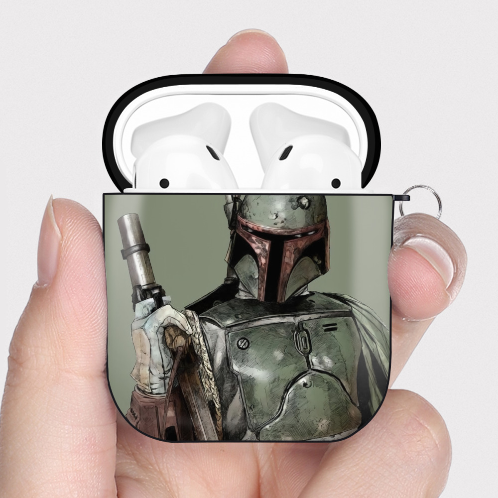（画像用） スター・ウォーズ Star Wars AirPods 第2世代保護ケース ハードシェル ブラック 耐衝撃・防指紋・カラビナ付き