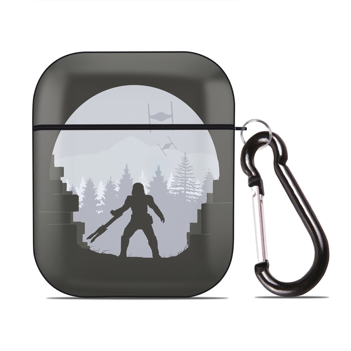 （画像用） スター・ウォーズ Star Wars AirPods 第2世代保護ケース ハードシェル ブラック 耐衝撃・防指紋・カラビナ付き