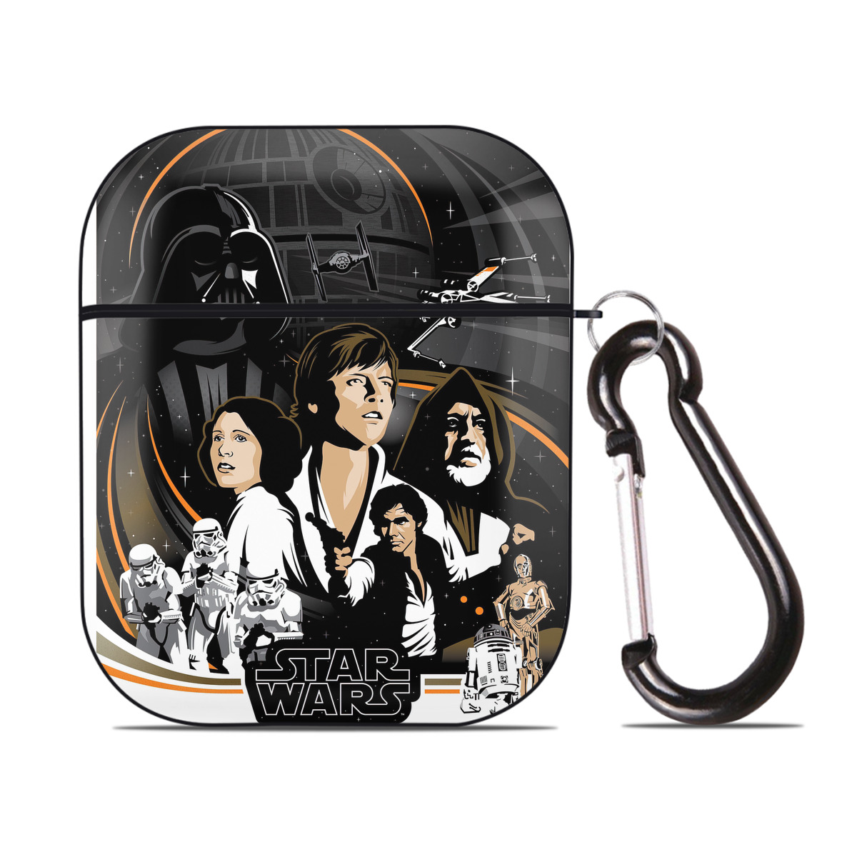 （画像用） スター・ウォーズ Star Wars AirPods 第2世代保護ケース ハードシェル ブラック 耐衝撃・防指紋・カラビナ付き