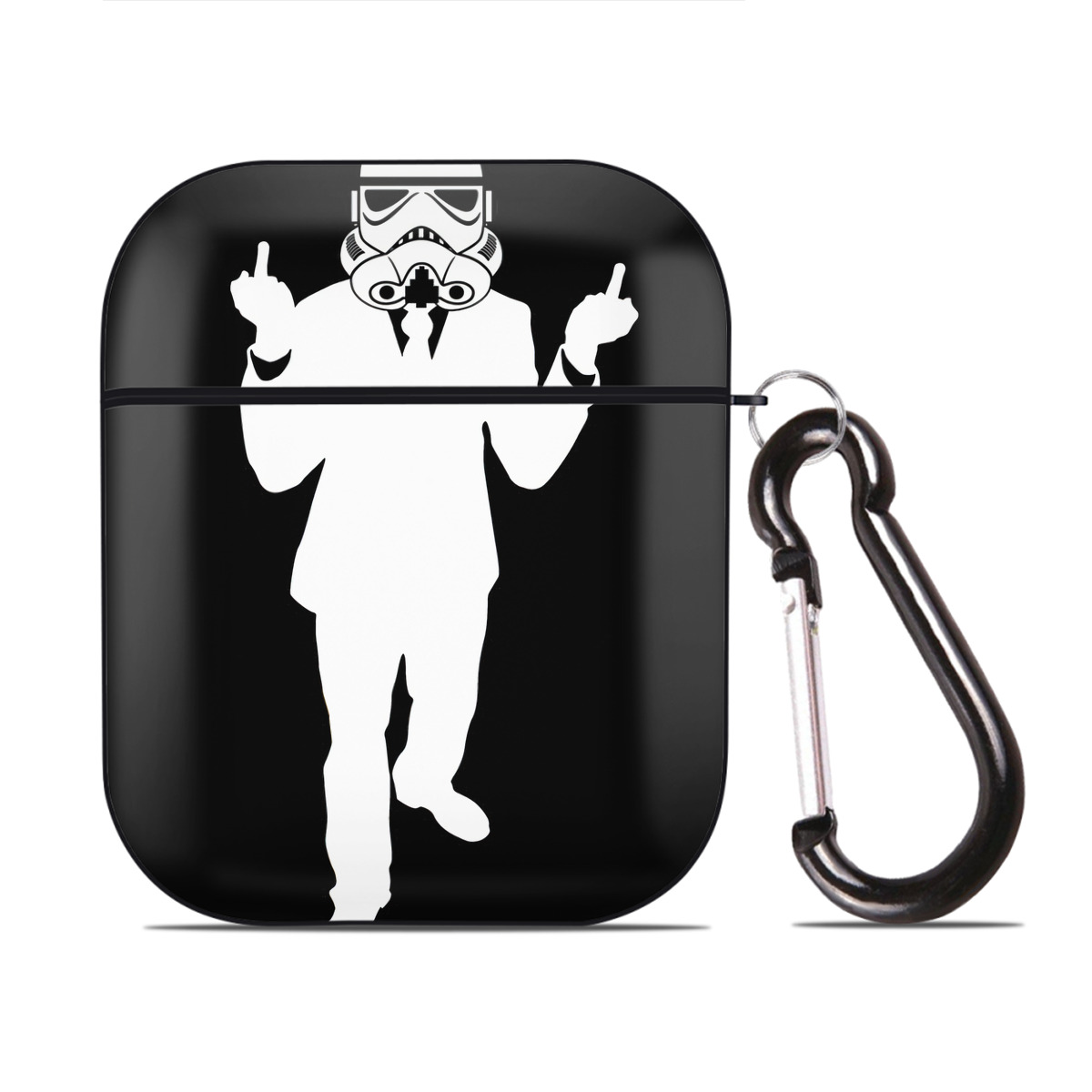 （画像用） スター・ウォーズ Star Wars AirPods 第2世代保護ケース ハードシェル ブラック 耐衝撃・防指紋・カラビナ付き
