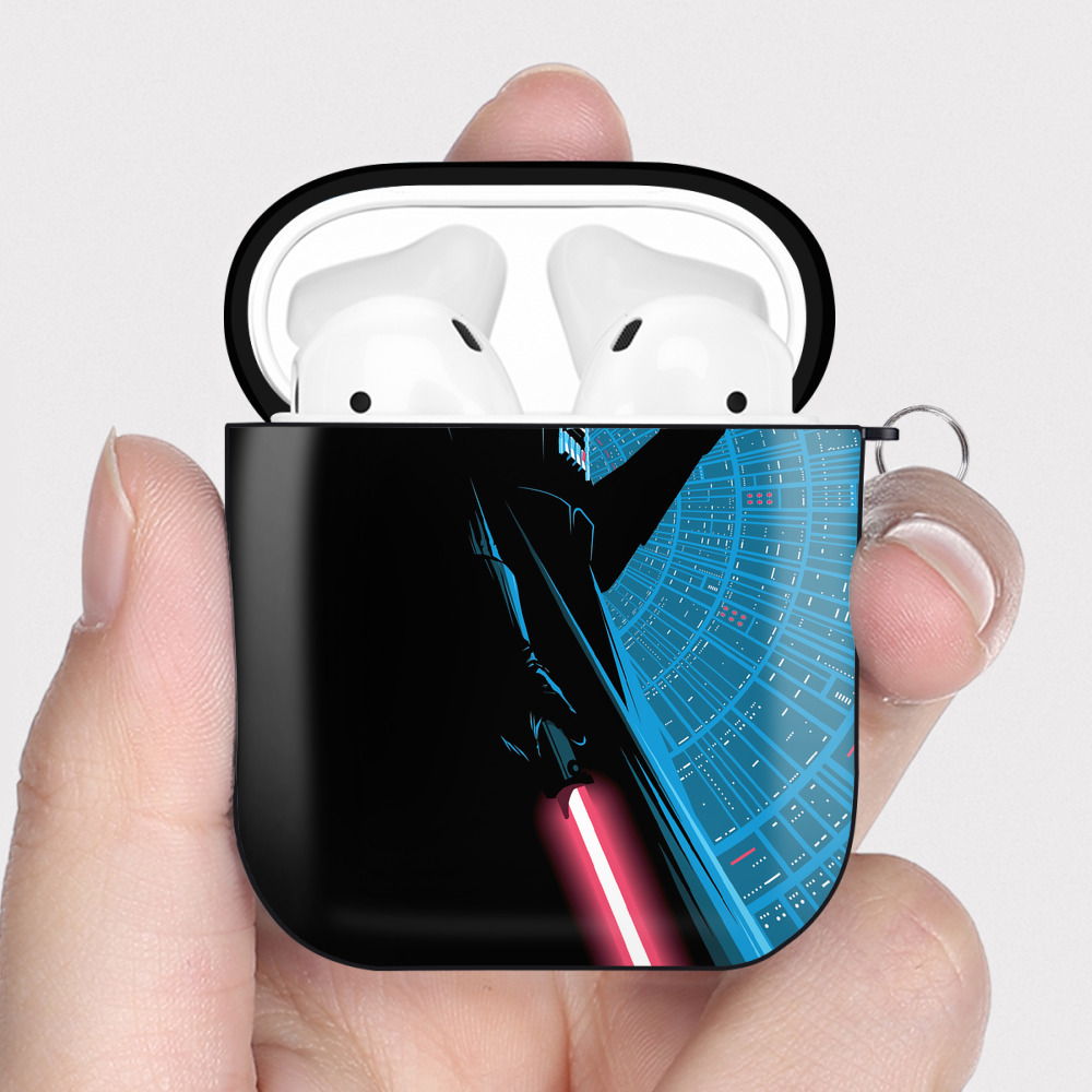 （画像用） スター・ウォーズ Star Wars AirPods 第2世代保護ケース ハードシェル ブラック 耐衝撃・防指紋・カラビナ付き