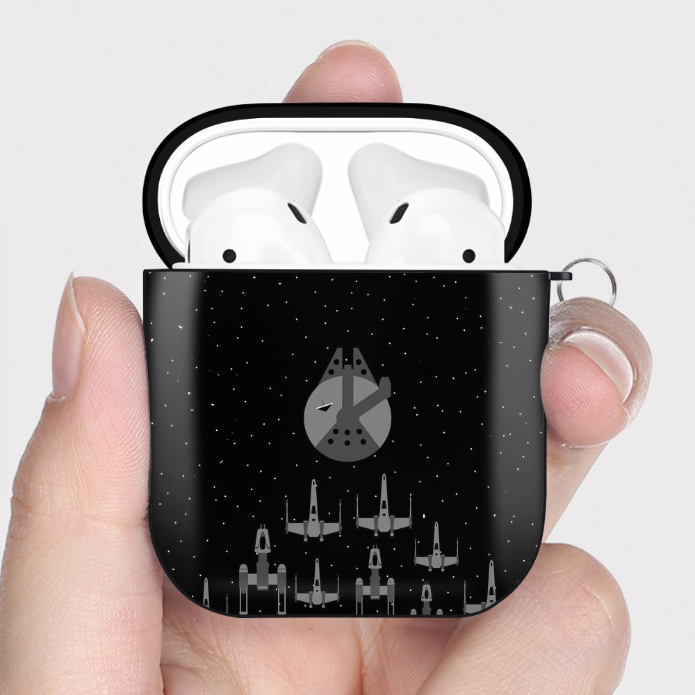 （画像用） スター・ウォーズ Star Wars AirPods 第2世代保護ケース ハードシェル ブラック 耐衝撃・防指紋・カラビナ付き