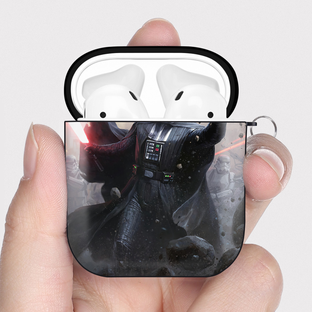（画像用） スター・ウォーズ Star Wars AirPods 第2世代保護ケース ハードシェル ブラック 耐衝撃・防指紋・カラビナ付き