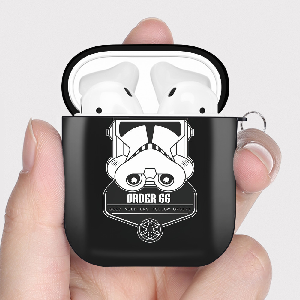 （画像用） スター・ウォーズ Star Wars AirPods 第2世代保護ケース ハードシェル ブラック 耐衝撃・防指紋・カラビナ付き