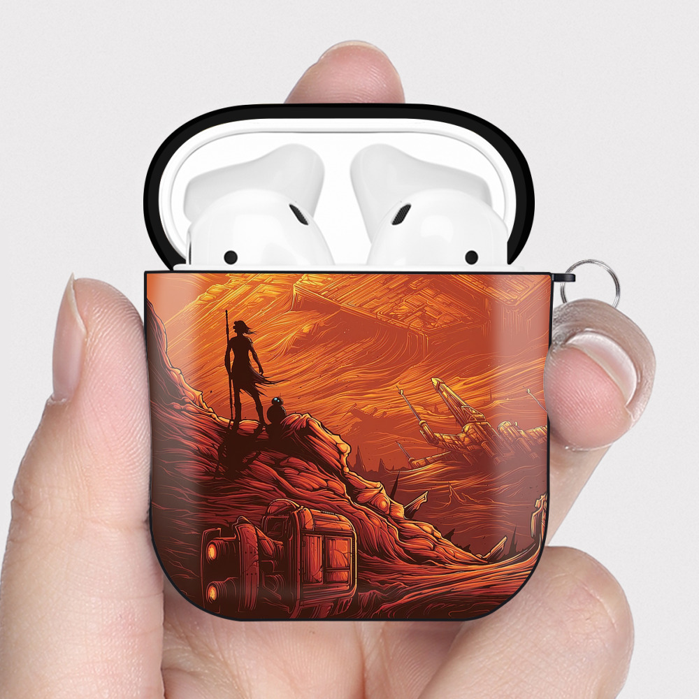 （画像用） スター・ウォーズ Star Wars AirPods 第2世代保護ケース ハードシェル ブラック 耐衝撃・防指紋・カラビナ付き