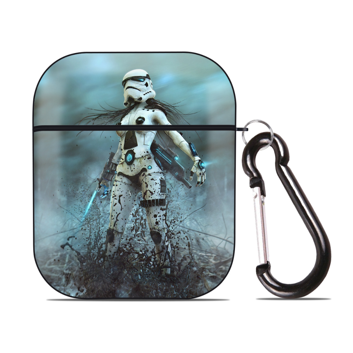 （画像用） スター・ウォーズ Star Wars AirPods 第2世代保護ケース ハードシェル ブラック 耐衝撃・防指紋・カラビナ付き