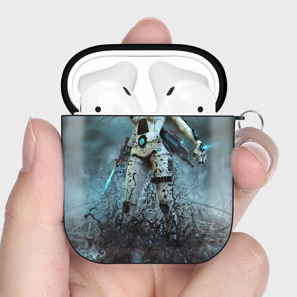 （画像用） スター・ウォーズ Star Wars AirPods 第2世代保護ケース ハードシェル ブラック 耐衝撃・防指紋・カラビナ付き