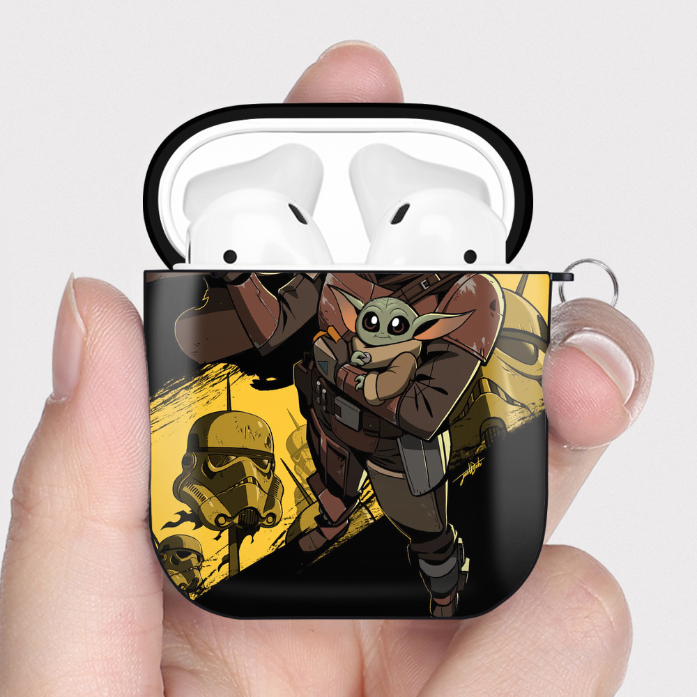 （画像用） スター・ウォーズ Star Wars AirPods 第2世代保護ケース ハードシェル ブラック 耐衝撃・防指紋・カラビナ付き